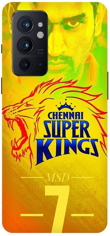 PICHKU Back Cover for ONE PLUS 9RT- MT2110-MAHENDRA,SINGH,DHONI,CSK,7,MSD,MAAHI,CHENNAI,SUPER,KING,SPORTS,IPL  (Yellow, Hard Case, Pack of: 1)
