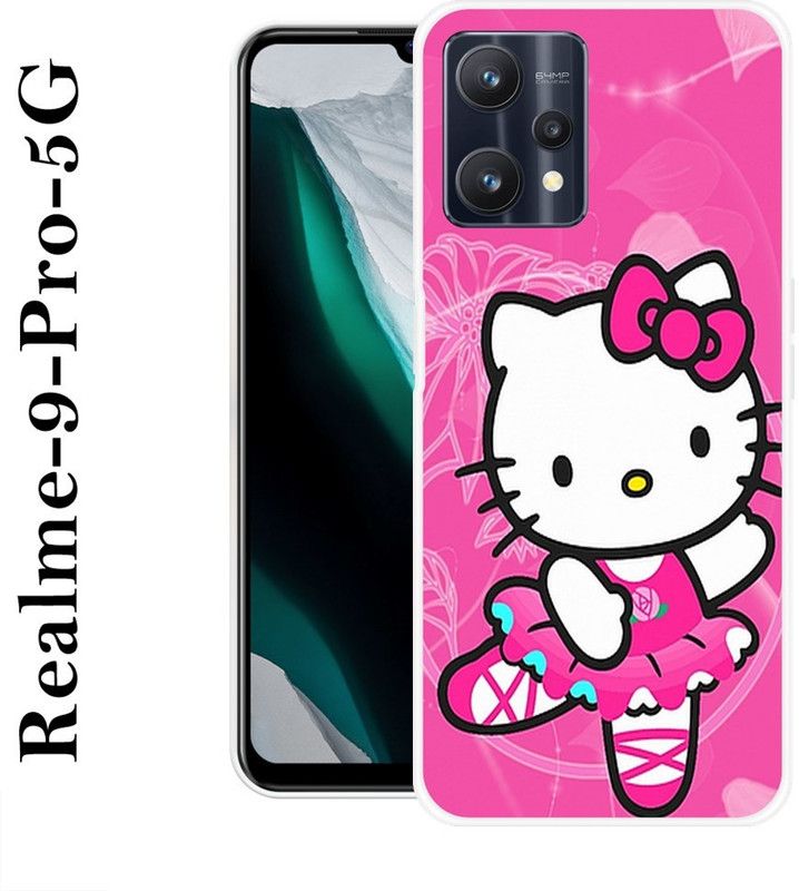 REALKING Back Cover for Realme 9 Pro 5G  (Pink, White, Grip Case, Silicon)
