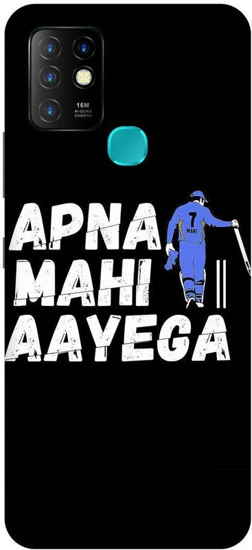 FIKORA Back Cover for Infinix Hot 10, X682B, MS, DHONI, MAHENDRA, SINGH, DHONI, CSK, PLAYER  (Black, Hard Case, Pack of: 1)