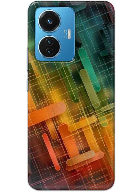 NDCOM Back Cover for Vivo T1 44W Abstract Bright Printed  (Multicolor, Hard Case, Pack of: 1)