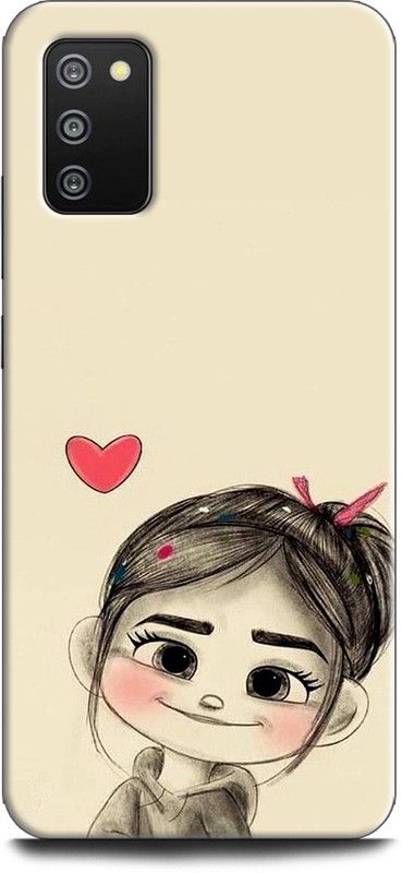 INDICRAFT Back Cover for SAMSUNG Galaxy F02s GIRL, ANIME, CARTOON, LOVE, CUT GIRL  (Beige, Dual Protection, Pack of: 1)