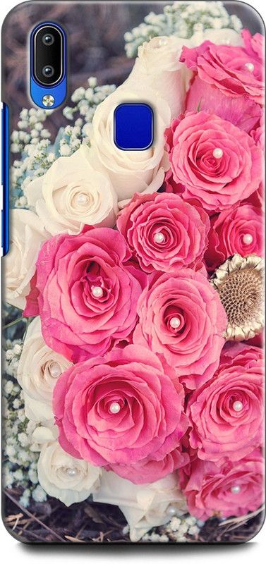 KEYCENT Back Cover for Vivo Y91, 1811 ROSE, WHITE PINK ROCE, BOUQUET, ROSES, FLOWERS, CLASSIC  (Multicolor, Pack of: 1)