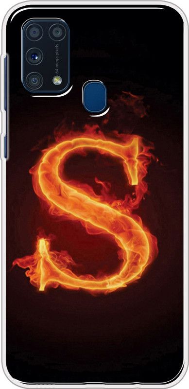 Hansviprint Back Cover for SAMSUNG GALAXY M31  (Black, Orange, Grip Case, Silicon, Pack of: 1)