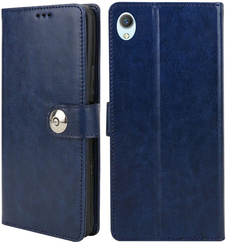 COVERBLACK Flip Cover for Vivo Y1s  (Blue)
