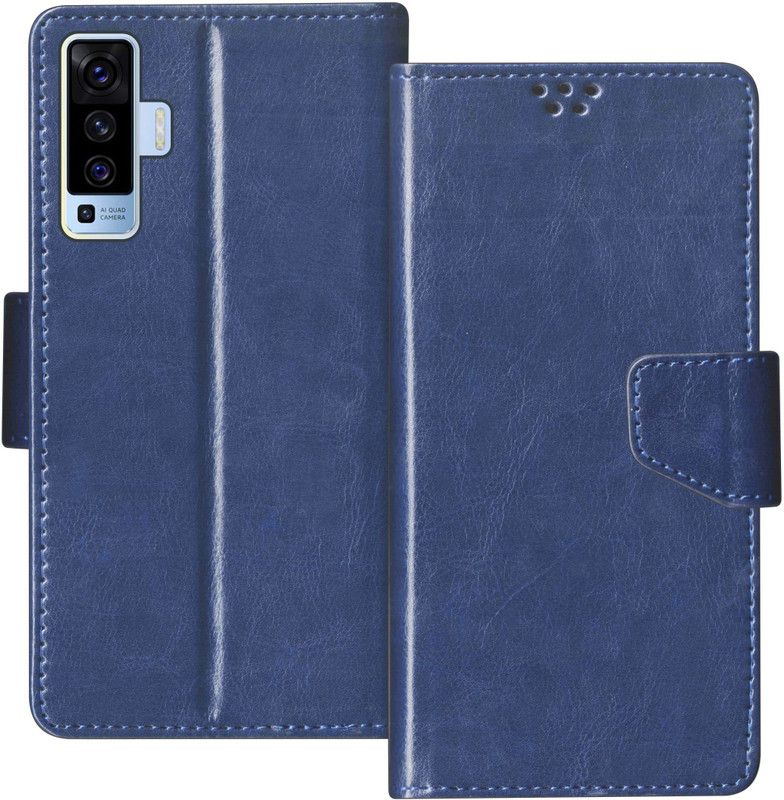 SBMS Flip Cover for Vivo X50 4G  (Blue, Shock Proof, Pack of: 1)