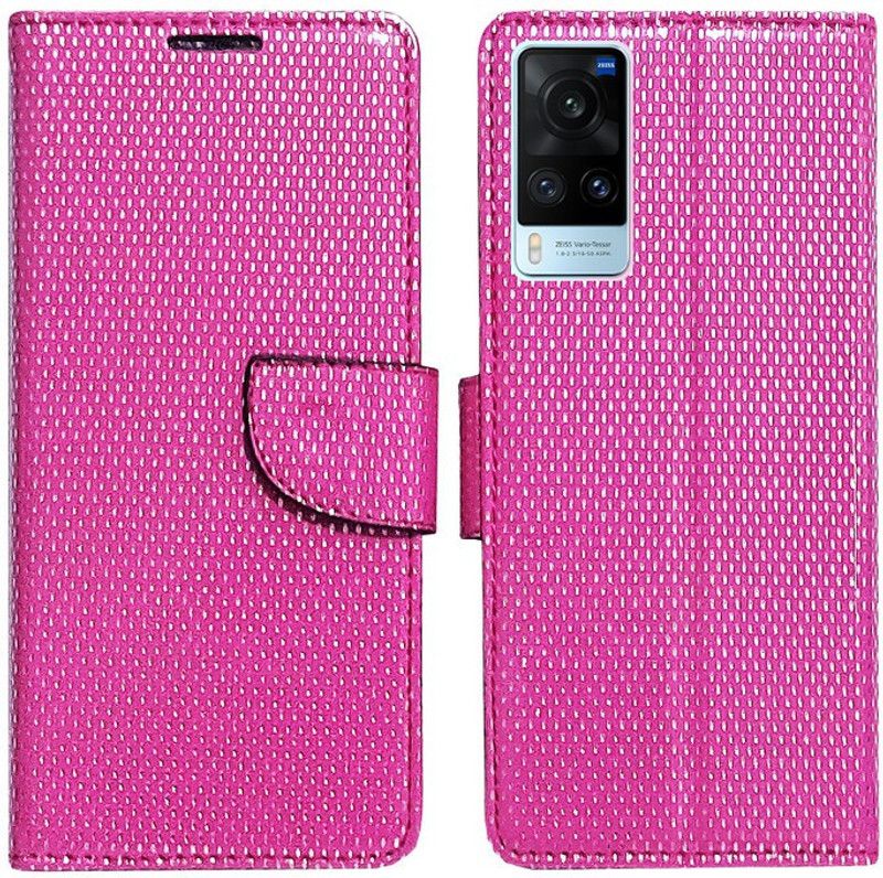 AD Enterprises Flip Cover for Vivo X60 Pro  (Pink, Magnetic Case, Pack of: 1)