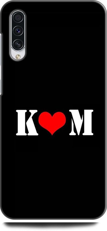 Afterglow Back Cover for SAMSUNG Galaxy A50 K M, K LOVES M, NAME, LETTER, ALPHABET, KM LOVE, HART  (Multicolor, Shock Proof, Pack of: 1)