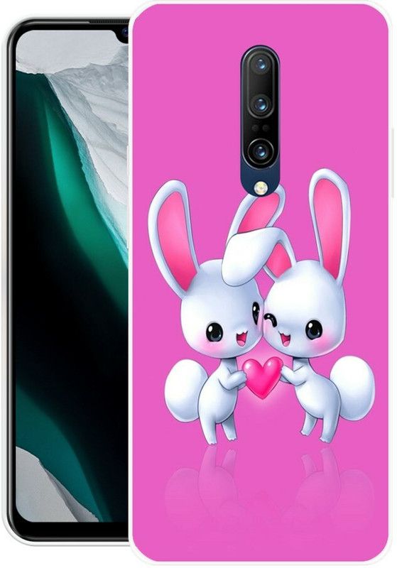 PALWALE BALAJI Back Cover for OnePlus 7 Pro  (Pink, White, Grip Case, Silicon)