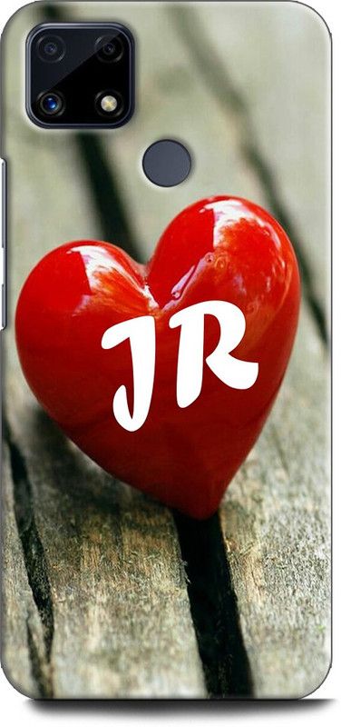 INDICRAFT Back Cover for Realme Narzo 30A, RMX3171 J R, J LOVES R, NAME, LETTER, ALPHABET, JR LOVE, HART, BLUE  (Multicolor, Dual Protection, Pack of: 1)