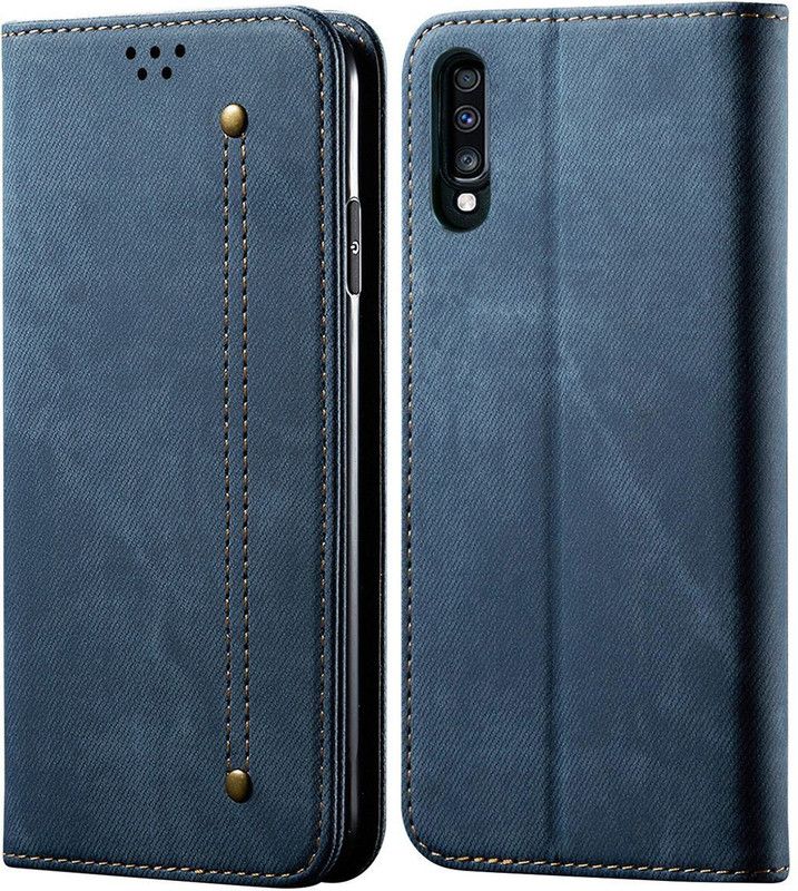 Pure Color Pouch for Samsung Galaxy A70s / Galaxy A70  (Blue, Magnetic Case)