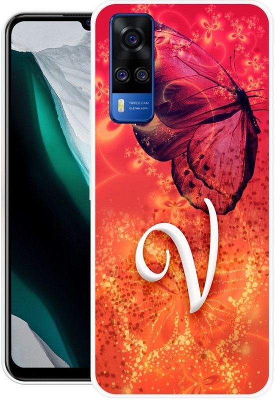 NEVYZAP Back Cover for Vivo Y53s  (Red, Yellow, Grip Case, Silicon, Pack of: 1)