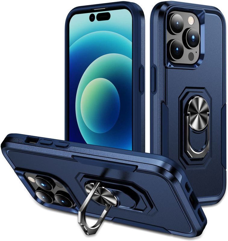 DOB Back Cover for Apple iPhone 14 PRO  (Blue, Dual Protection, Pack of: 1)