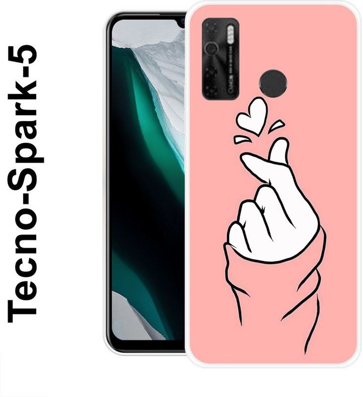 redfly Back Cover for Tecno Spark 5, TECNO Camon 15, Tecno spark 5 Pro  (Pink, White, Grip Case, Silicon)
