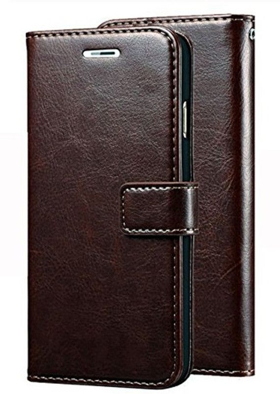 Inventzy Flip Cover for Oppo F17 Pro  (Brown, Pack of: 1)