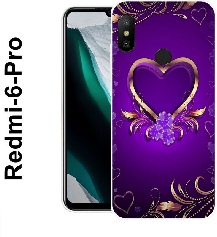 INDIALAND Back Cover for Redmi 6 Pro  (Blue, Gold, Silicon)