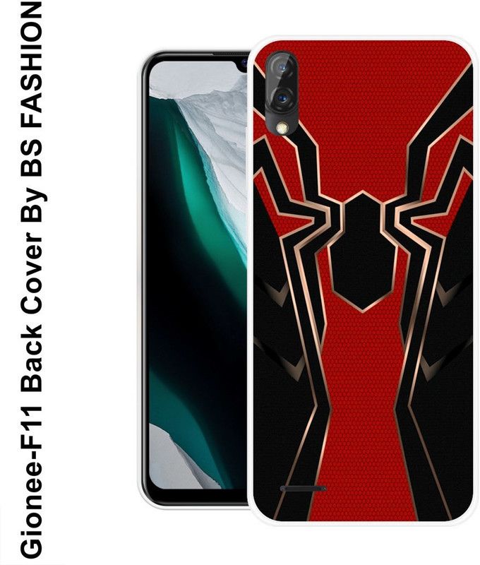 BSRAJ Back Cover for Gionee F11  (Black, Red, Silicon)