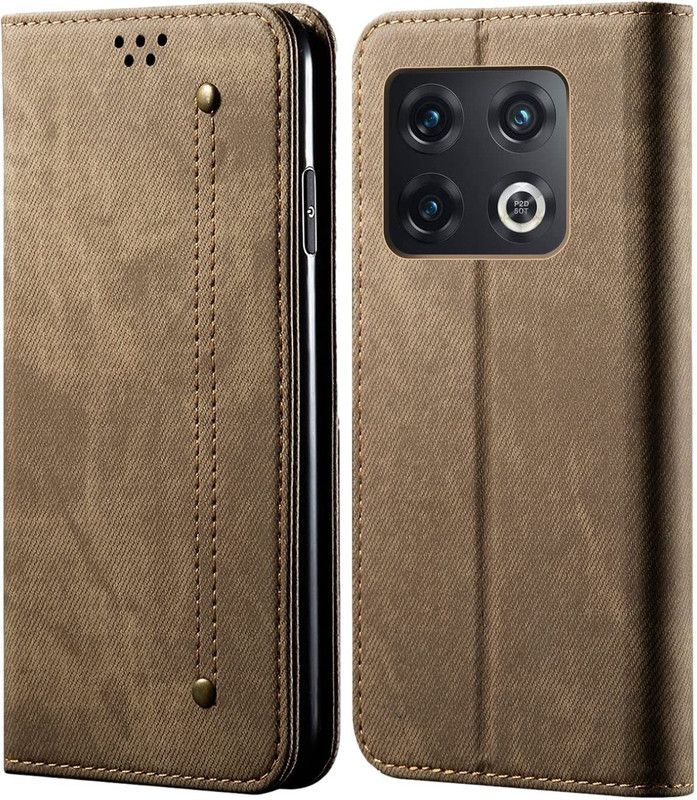 Cock Wallet Case Cover for OnePlus 10 PRO 5G  (Khaki, Magnetic Case, Pack of: 1)