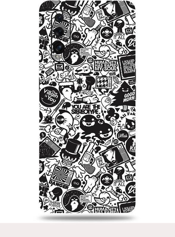 OggyBaba Oppo Find X2 Mobile Skin  (Doodle Art Multicolor Skin With Ultra Matte Finish)