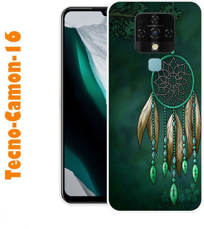CellWorld Back Cover for Tecno Camon 16  (Green, Grip Case, Silicon)