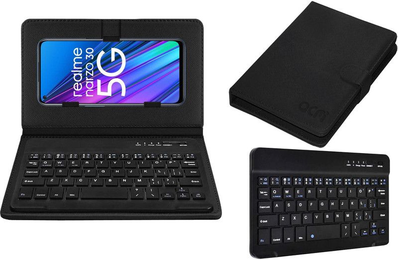 ACM Keyboard Case for Realme Narzo 30 5g  (Black, Cases with Holder, Pack of: 1)
