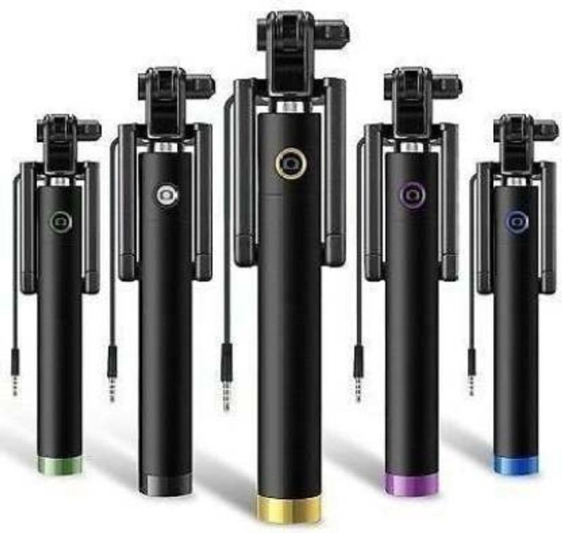 ZOOMLION Cable Selfie Stick  (Multicolor, Remote Included)