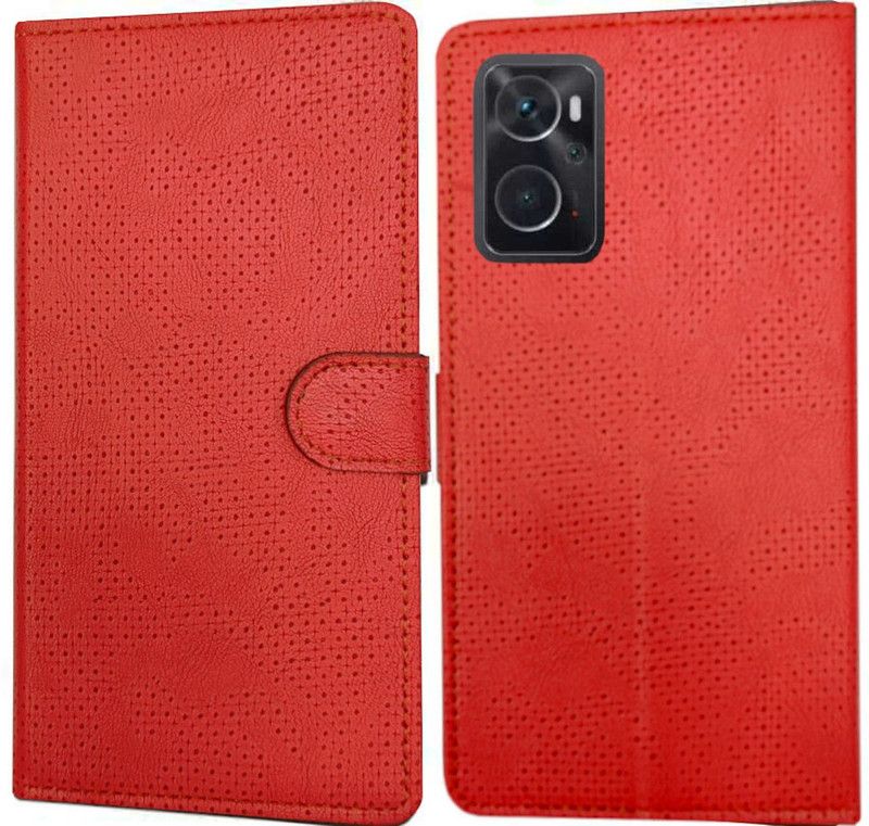 Spicesun Flip Cover for OPPO K10  (Red, Dual Protection, Pack of: 1)