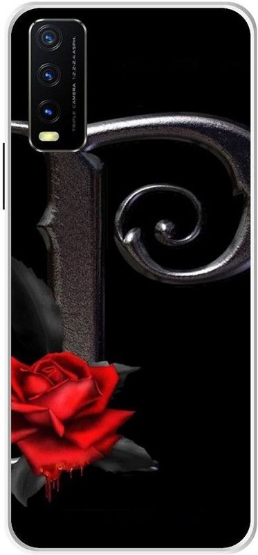 VS PRINT LINK Back Cover for VIVO Y20T \ V2129 \ P letter,P name P word , Printed Back Cover  (Black, Hard Case, Pack of: 1)