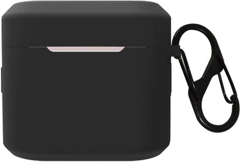KHR Pouch for Boat Airdopes 161 Full Protective Silicone case Cover, Anti Fall with Hook Earphone Cover  (Black, Dual Protection, Silicon)