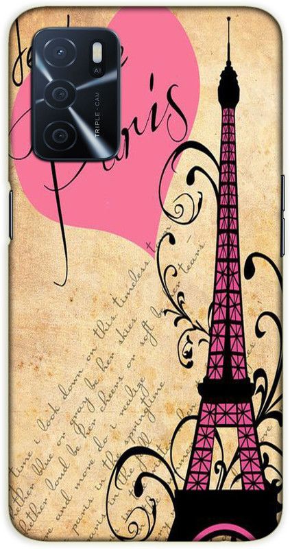 iprinto Back Cover for Oppo A53s 5G, Oppo A16 eiffel tower Paris Back Cover  (Pink, Hard Case, Pack of: 1)