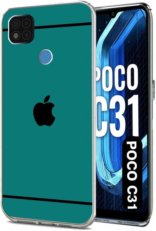 Case Club Back Cover for poco c31  (Green, Grip Case, Silicon, Pack of: 1)
