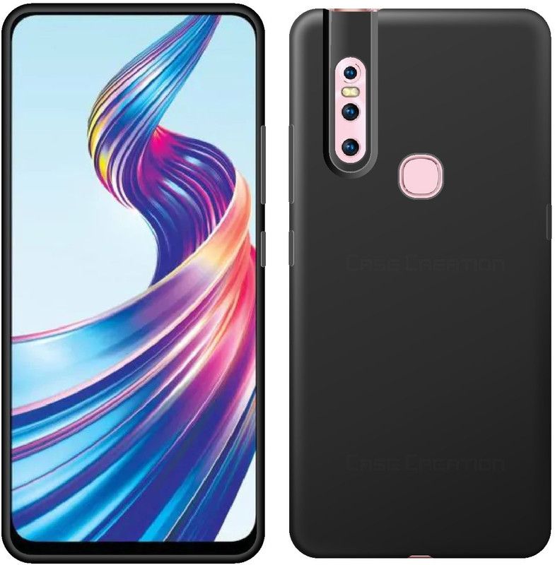 CASE CREATION Back Cover for Vivo V15 (2019) Soft Back Case Fashion Velvet Cover  (Black, Shock Proof, Silicon, Pack of: 1)