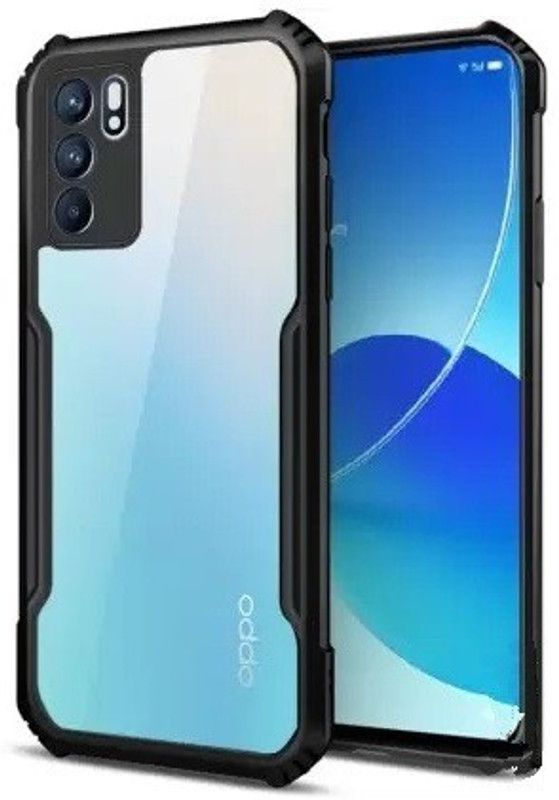 S-Hardline Back Cover for Oppo Reno 6 5G, Transparent PC Back TPU  (Transparent)