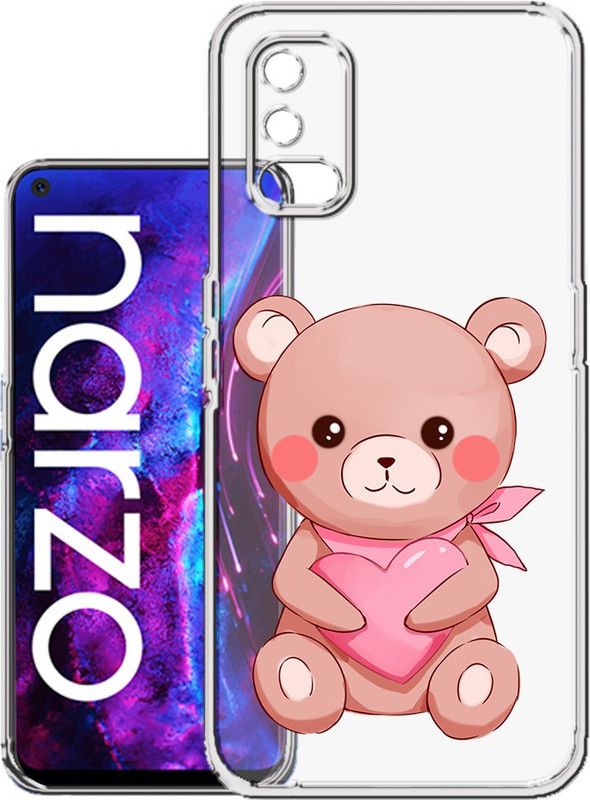 HANIRY Back Cover for Realme Narzo 30 Pro / RMX2117 mobile cover | TEDDY BEAR | Design | PNG_22  (Multicolor, Flexible, Silicon, Pack of: 1)