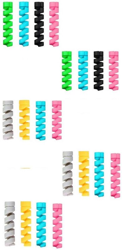 Remeka 20 Pieces Mobile Charging Cables & Earphones Wire Protector Cable Protector  (Multi Color)