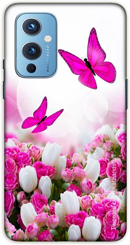 iprinto Back Cover for OnePlus 9 butterfly Back Cover  (Pink, Hard Case)