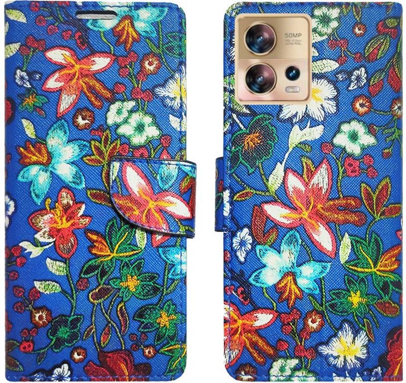 AD Enterprises Flip Cover for Moto Edge 30 Fusion 5G  (Blue, Magnetic Case, Pack of: 1)