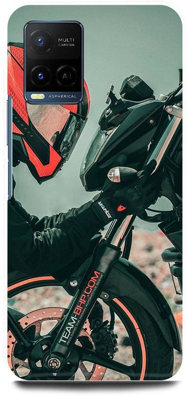 play fast Back Cover for Vivo Y21E RIDER, BOY, BIKE, KTM, DUKE  (Black, Hard Case, Pack of: 1)