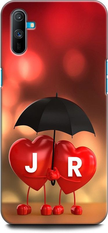 KEYCENT Back Cover for Realme C3, RMX2027 J R, J LOVES R, NAME, LETTER, ALPHABET, JR LOVE, HART, BLUE  (Multicolor, Pack of: 1)