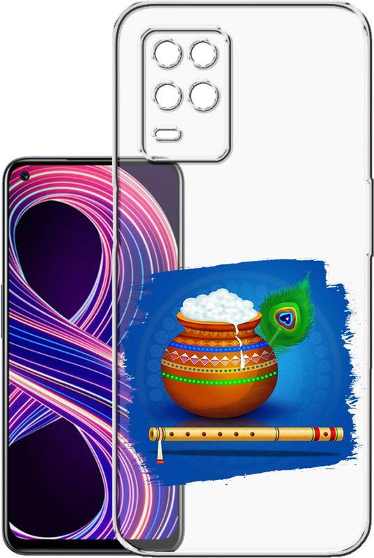 HANIRY Back Cover for Realme 8 / RMX3085 mobile cover | MAKHAN MATKI WITH BASURI | Design | PNG_49  (Multicolor, Flexible, Silicon, Pack of: 1)