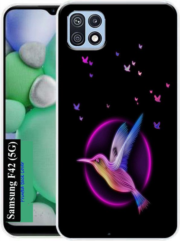LUCASTENN Back Cover for Samsung Galaxy F42 5G  (Black, Purple, Dual Protection, Silicon, Pack of: 1)