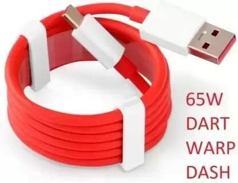 SRR USB Type C Cable 6.5 A 1.00109999999998 m Copper Braiding For Oneplus 3 | Oneplus 8 | Oneplus 8 pro | Oneplus nord | Xiaomi Mi Note 10  (Compatible with C Cable Compatible with Oneplus nord | Realme Narzo | Realme x | Realme xt, Red, One Cable)