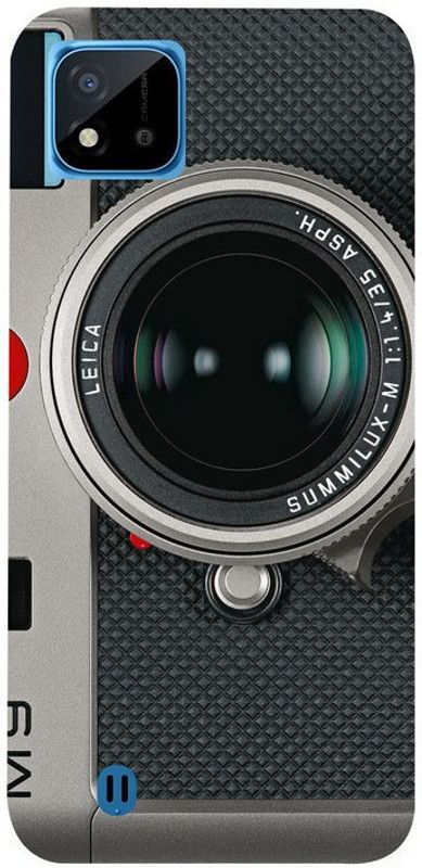 Golden mask Back Cover for Realme C20  (Black, Silicon)