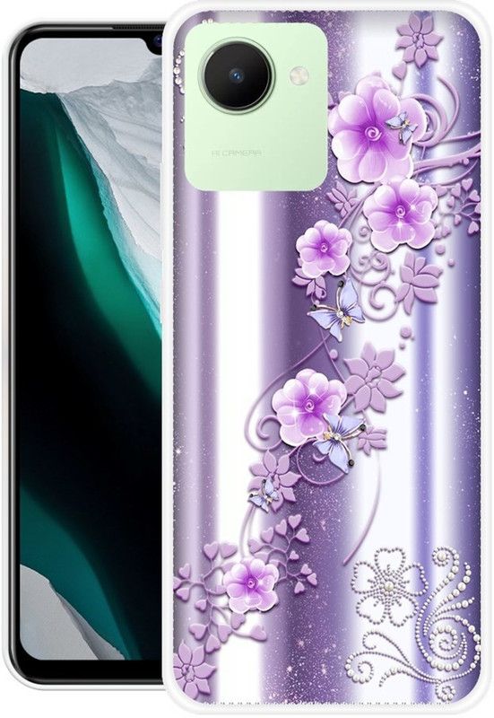 BAGRA Back Cover for Realme C30  (Pink, Purple, Grip Case, Silicon)