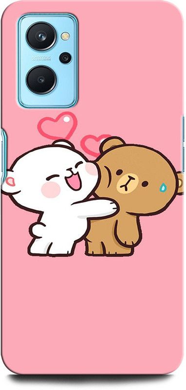 ORBIQE Back Cover for OPPO A76 TENOE LOVE TOON, HAPPY, FUNNY KISS, LOVE, CARTOON  (Multicolor, Hard Case, Pack of: 1)