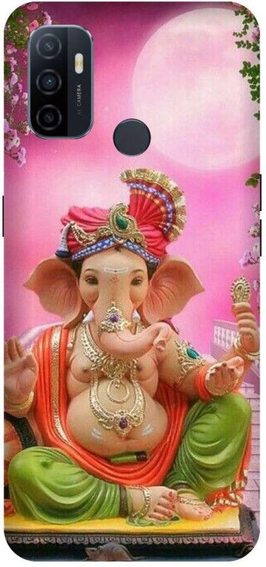 PHONE WALEY.COM Back Cover for OPPO A53 (4G) , CPH2127 ,Ganesh Ji,Gabpati,bapa,Printed back cover  (Multicolor, Hard Case, Pack of: 1)