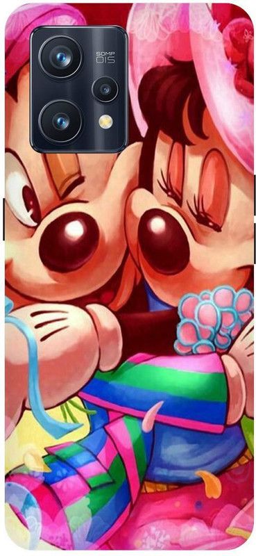 THE NARAYANA COLLECTIONS Back Cover for REALME 9 PRO PLUS- RMX3392-LOVE,HUG,CARTOON,MICKEY,MINNIE  (Multicolor, Hard Case, Pack of: 1)