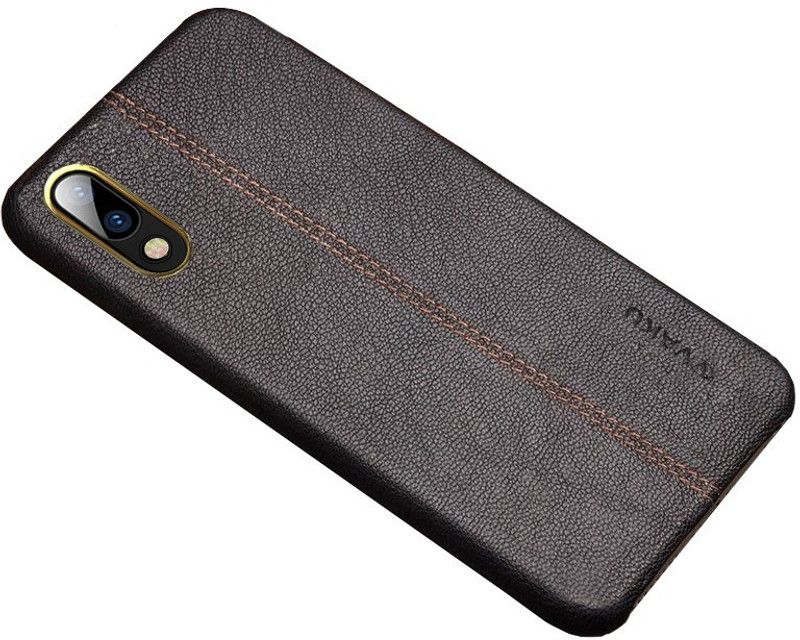 Vaku Luxos Back Cover for Vivo X21 Lexza Series Double Stitch Leather Shell Case  (Black, Shock Proof, Pack of: 1)