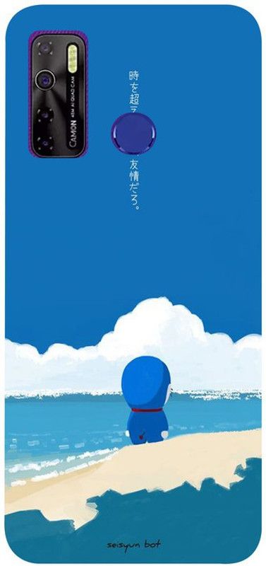 Sky Hawk Back Cover for Tecno Camon 15  (Blue, White, Waterproof, Silicon)