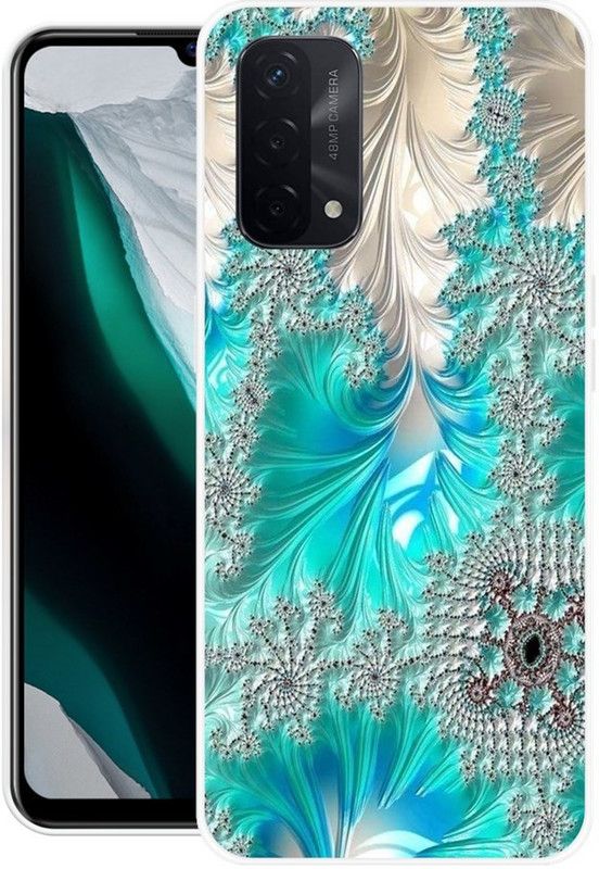 Krtagy Back Cover for Oppo A74 5G  (Blue, White, Dual Protection, Silicon, Pack of: 1)
