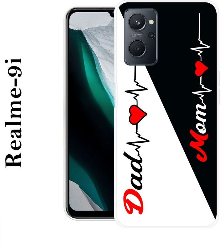 KLC Back Cover for Realme 9i  (Black, White, Grip Case, Silicon)